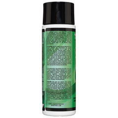 Black cylindrical bottle displaying detailed ingredient information and usage instructions in multiple languages, set against a white background, featuring Manic Panic® LOVE COLOR™ Forest NymphDITIONER.