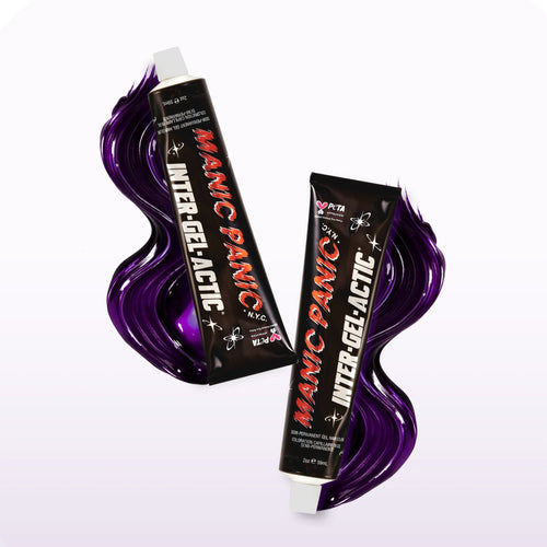 Manic Panic Inter-GEL-actic Love Power Purple hair dye with purple gel texture showing semi-translucent vivid pigment