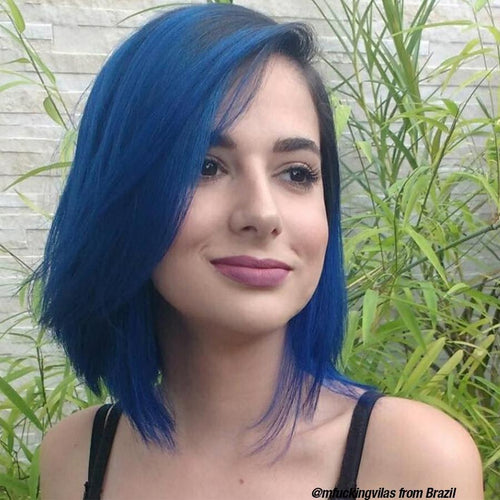 Shocking™ Blue - Classic High Voltage® - Tish & Snooky's Manic Panic, dark blue, deep blue, dark indigo, deep indigo, indigo, blue, intense blue, violet based blue, purple based blue, warm blue, midnight blue, semi permanent hair color, hair dye, @mfuckingvilas