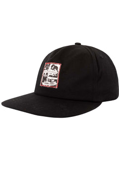Black hat with manic panic graphic design