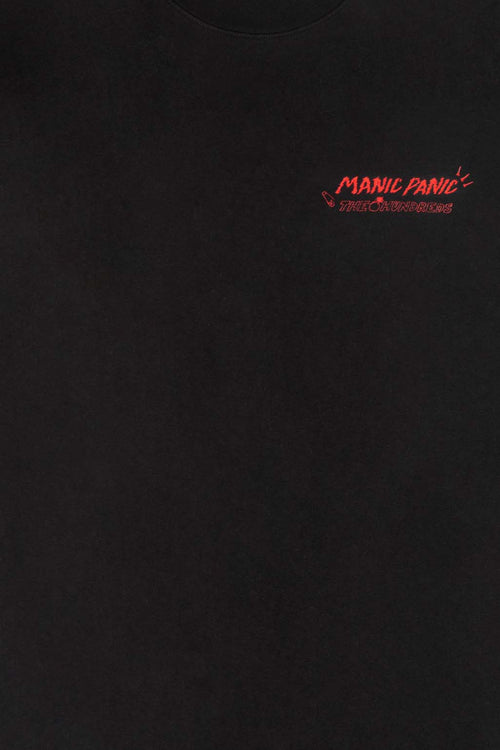 Black Tshirt  with manic panic and hundredsgraphic design