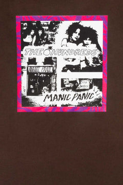 Brown Tshirt  with manic panic and hundreds graphic design