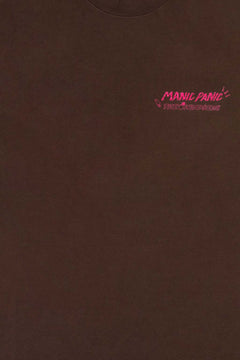 Brown Tshirt  with manic panic and hundreds graphic design