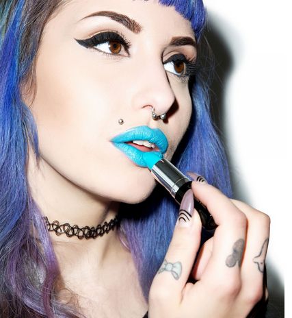 Atomic™ Turquoise Lethal® Lipstick - Tish & Snooky's Manic Panic, bright blue, neon blue, radiant aqua blue, aqua blue, radiant blue, turquoise, teal, mermaid blue, blue lipstick, lipstick